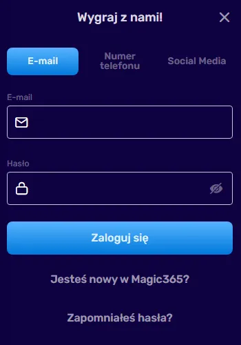 Magic 365 – Logowanie za pomocą adresu e-mail