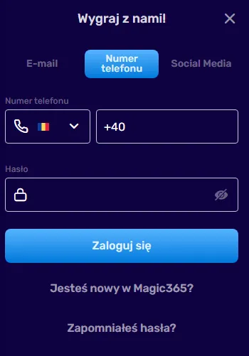 Magic 365 – Logowanie za pomocą numeru