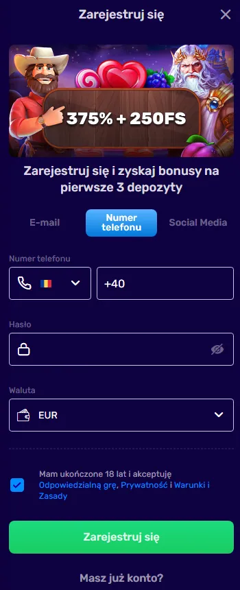Magic 365 – Rejestracja na podstawie numeru