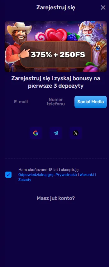 Magic 365 – Rejestracja za pośrednictwem serwisów społecznościowych