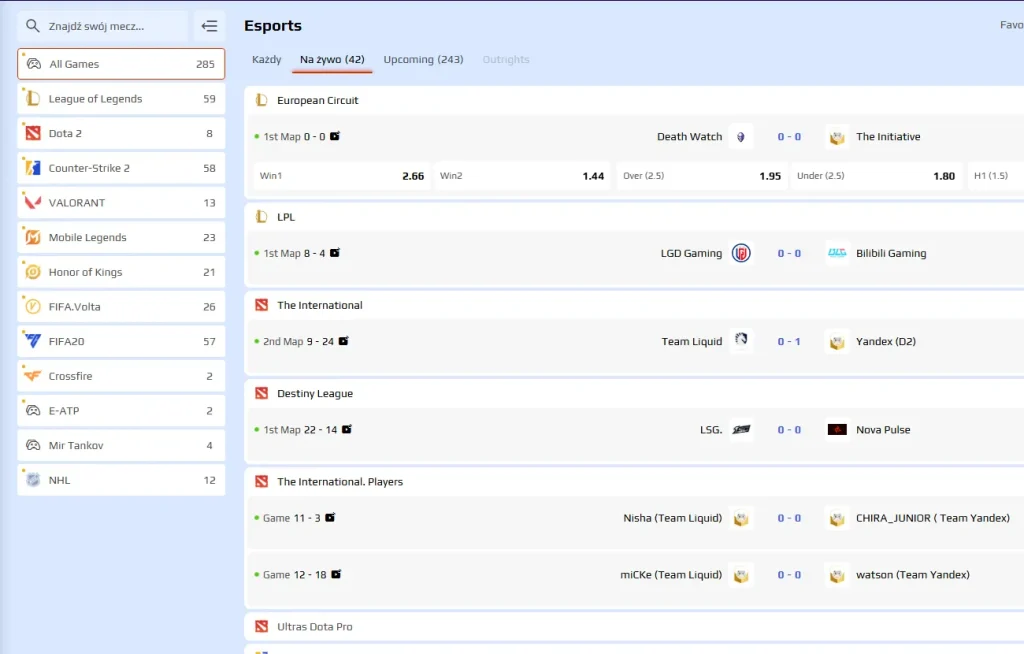 Zakłady na esport w Magic 365